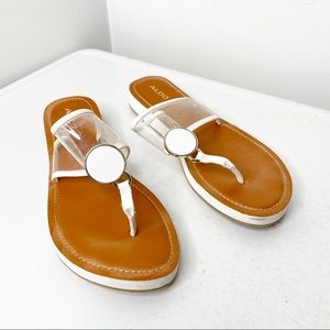 Aldo white flat sandals 8 1/2